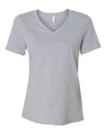 BELLA + CANVAS-Women's Relaxed Heather CVC V-Neck Tee-6405CVC