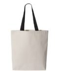 Q-Tees-11L Canvas Tote with Contrast-Color Handles-Q4400