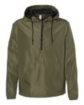 Independent Trading Co.-Lightweight Quarter-Zip Windbreaker Pullover Jacket-EXP54LWP
