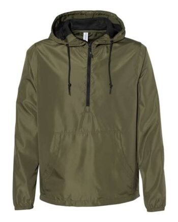 Independent Trading Co.-Lightweight Quarter-Zip Windbreaker Pullover Jacket-EXP54LWP