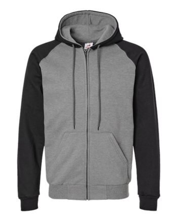 King Fashion-Fleece Raglan Hooded Full-Zip Sweatshirt-KF4048